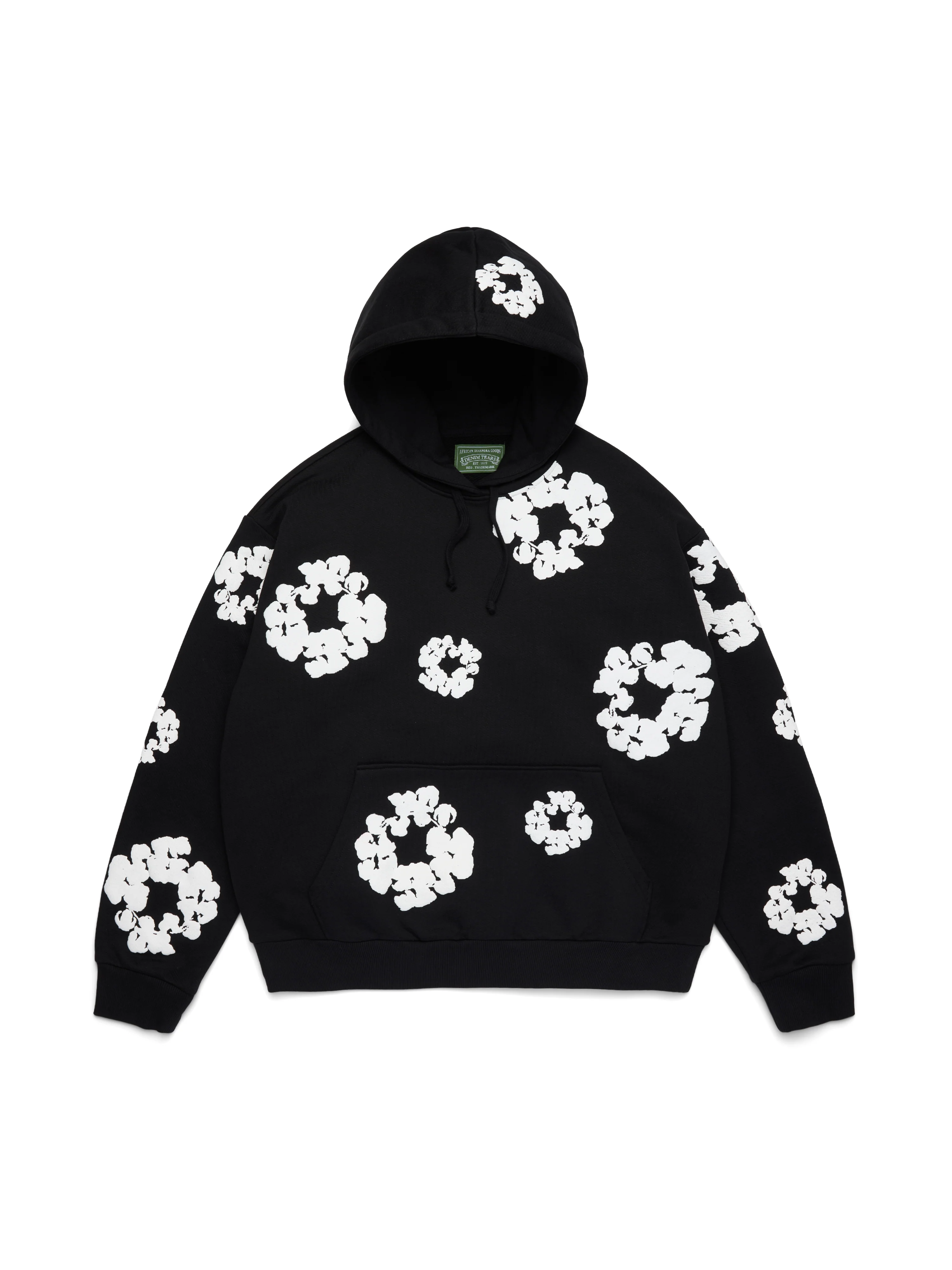 Cotton Wreath Hoodie Black