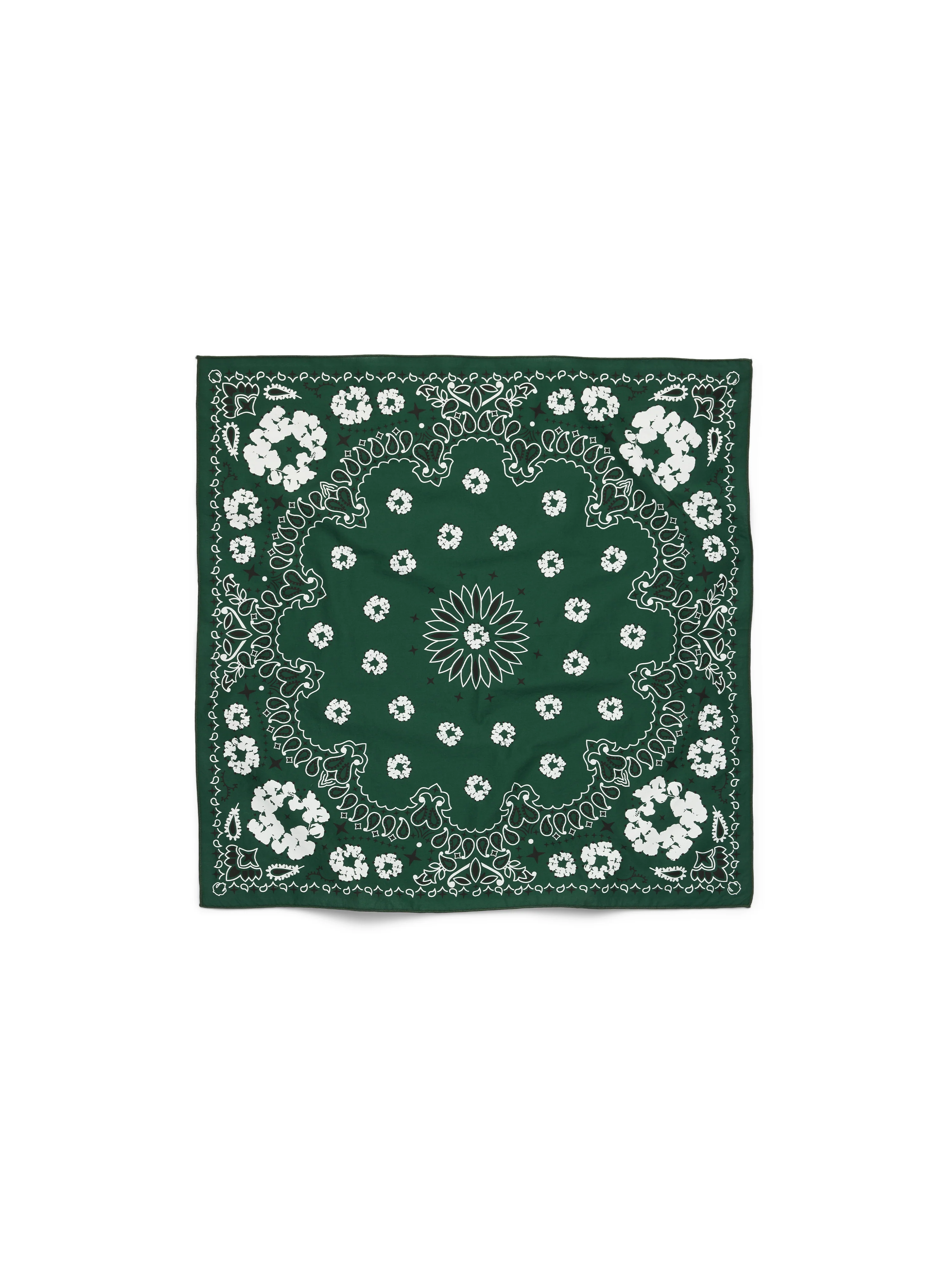Cotton Wreath Paisley Bandana Green