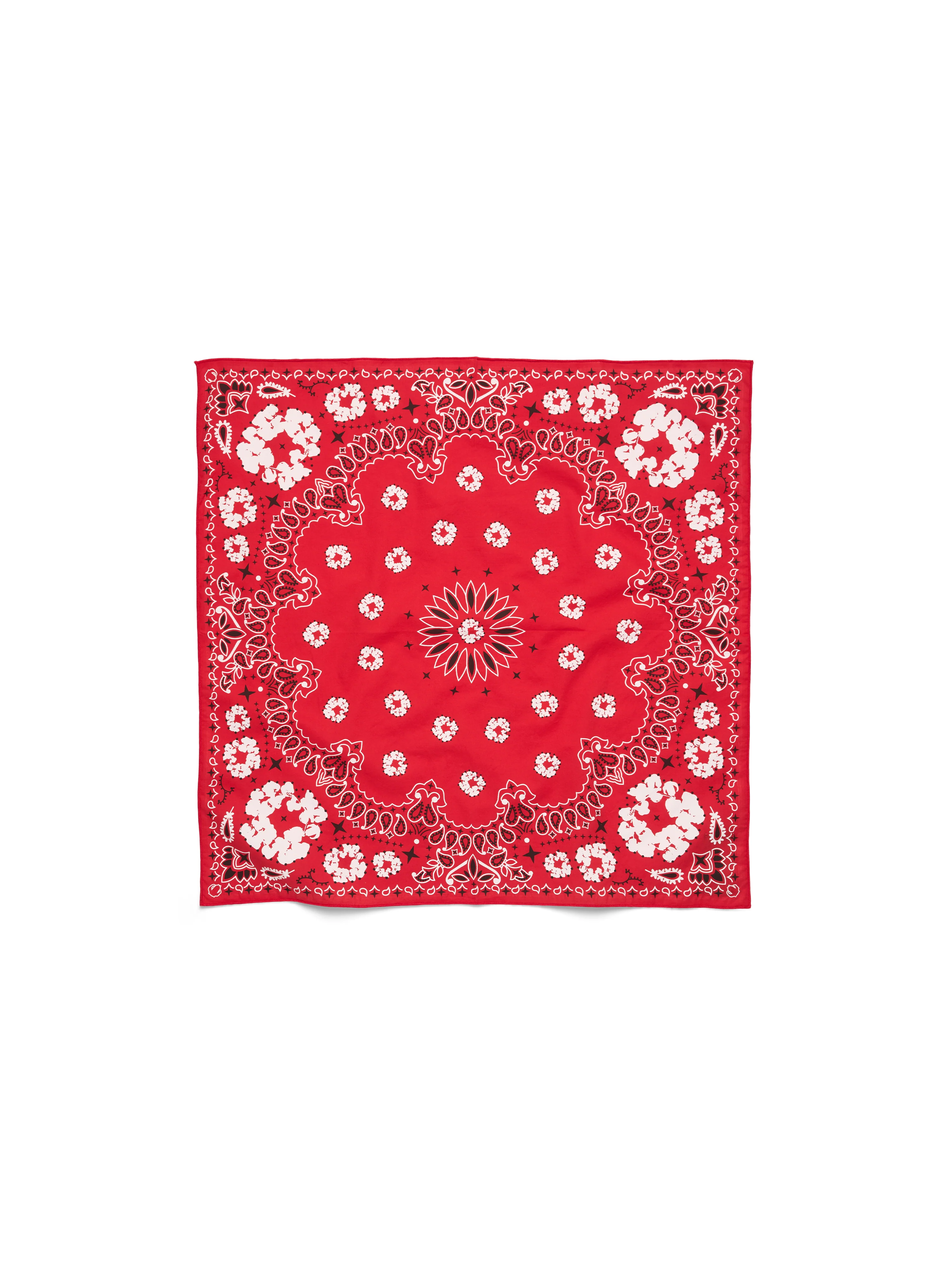Cotton Wreath Paisley Bandana Red