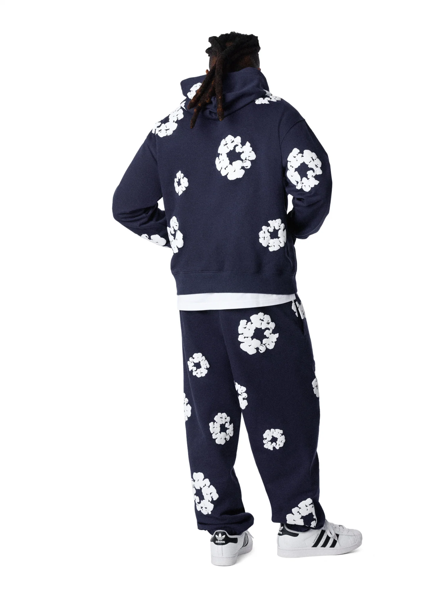 Cotton Wreath Sweatpants Navy