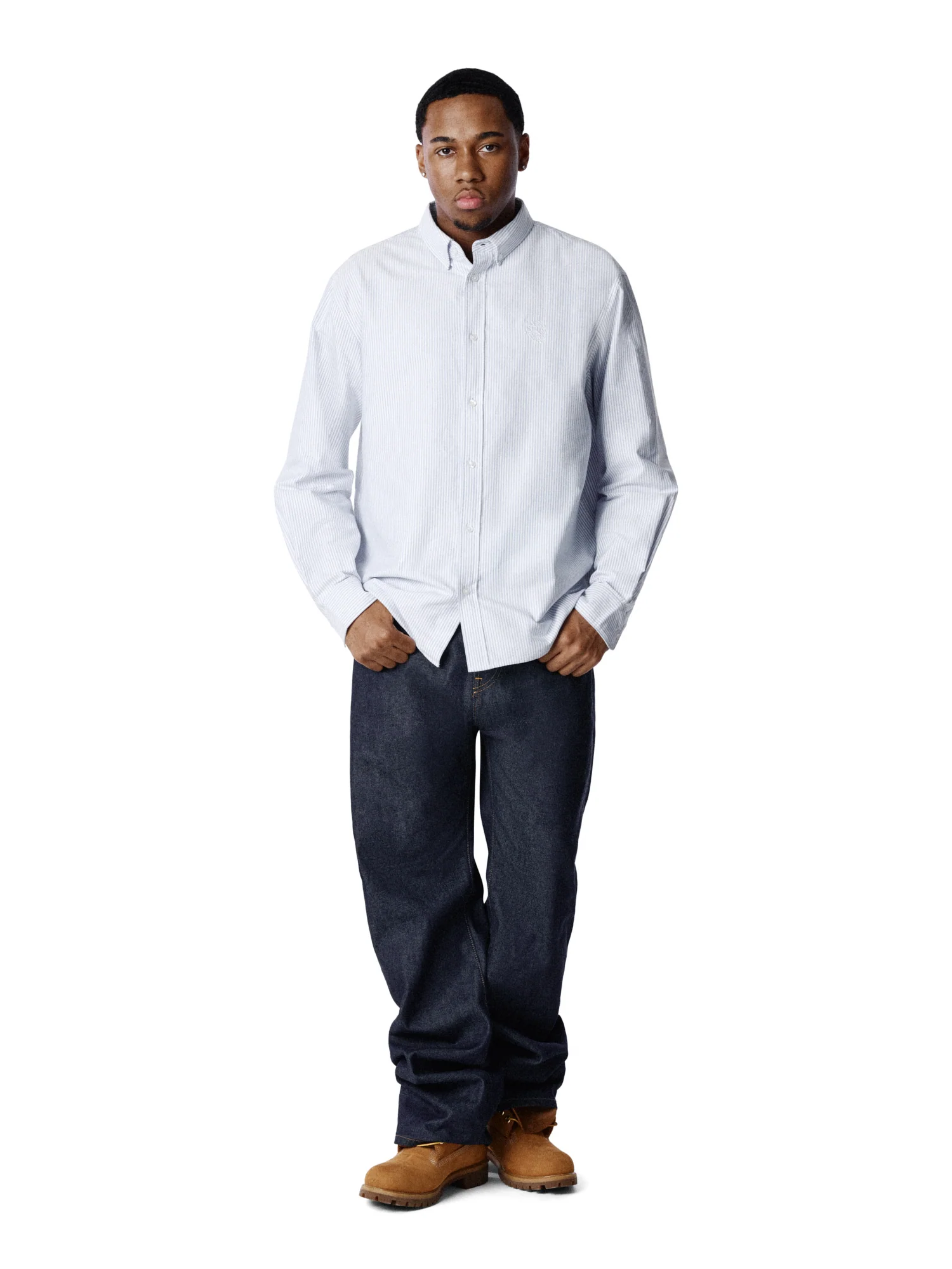 Peace Wreath Oxford Shirt Blue