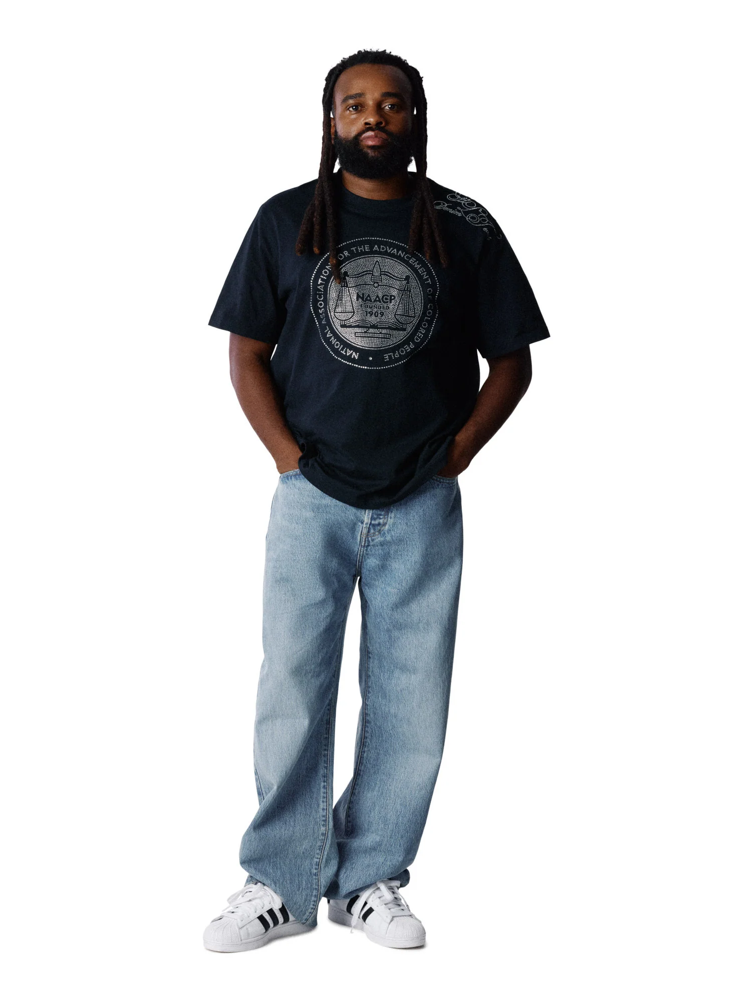 NAACP Andr?? Leon Talley Rhinestone Tee Black