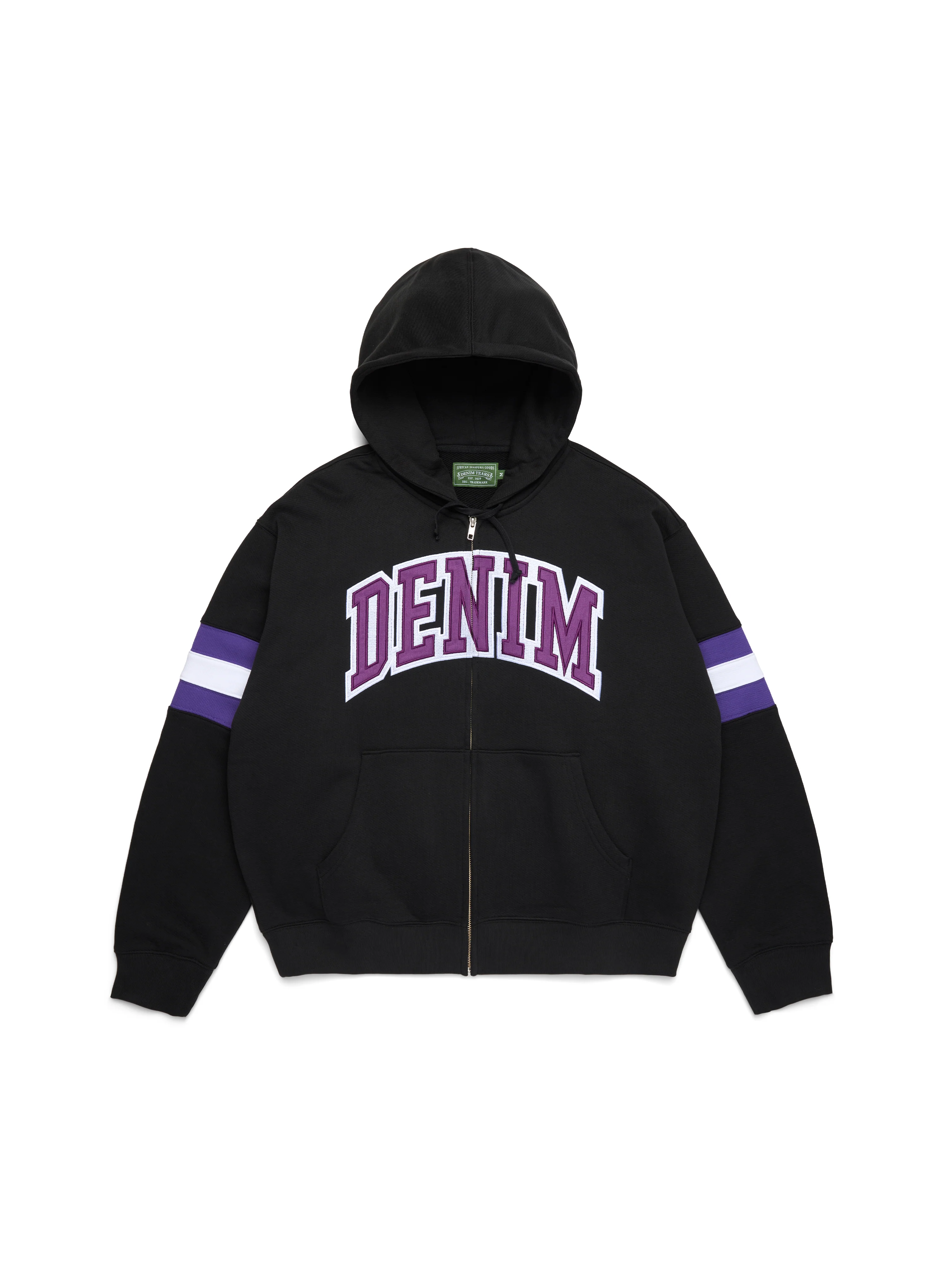 DT Stripe Zip Hoodie Black