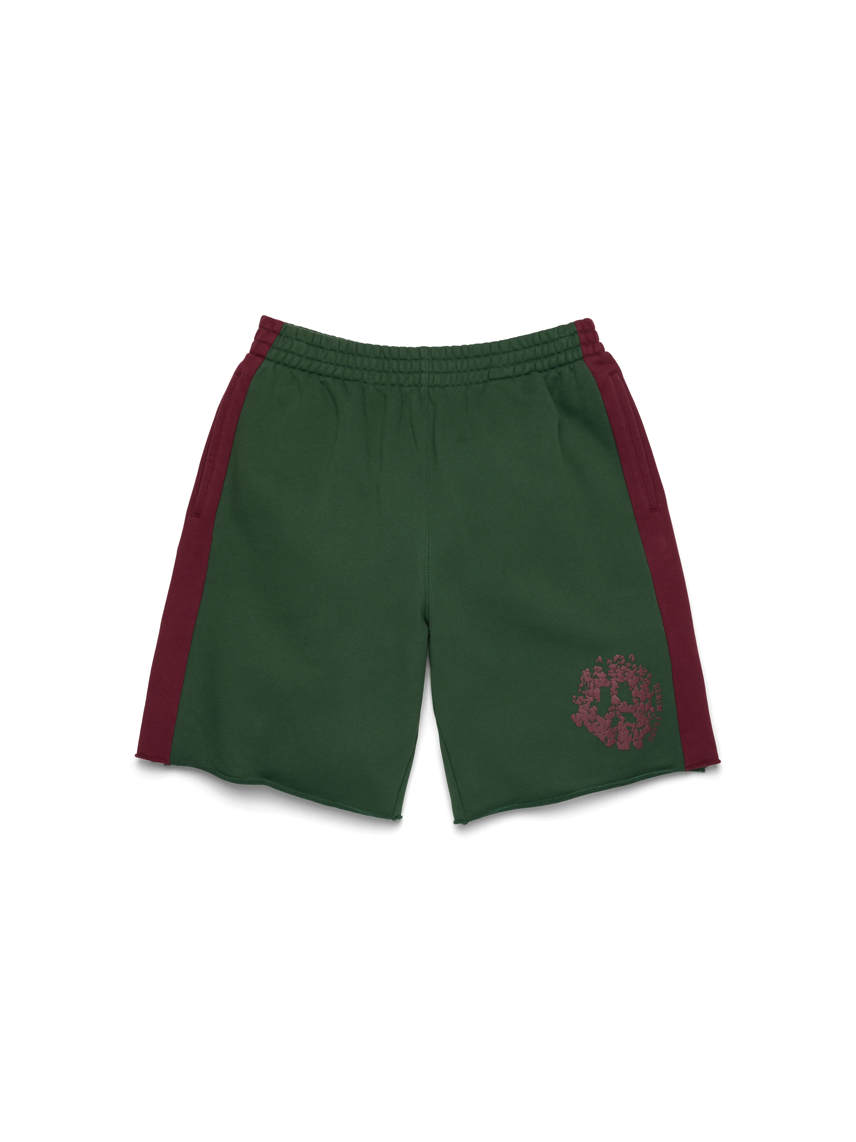 Denim U Paneled Sweatshort Green